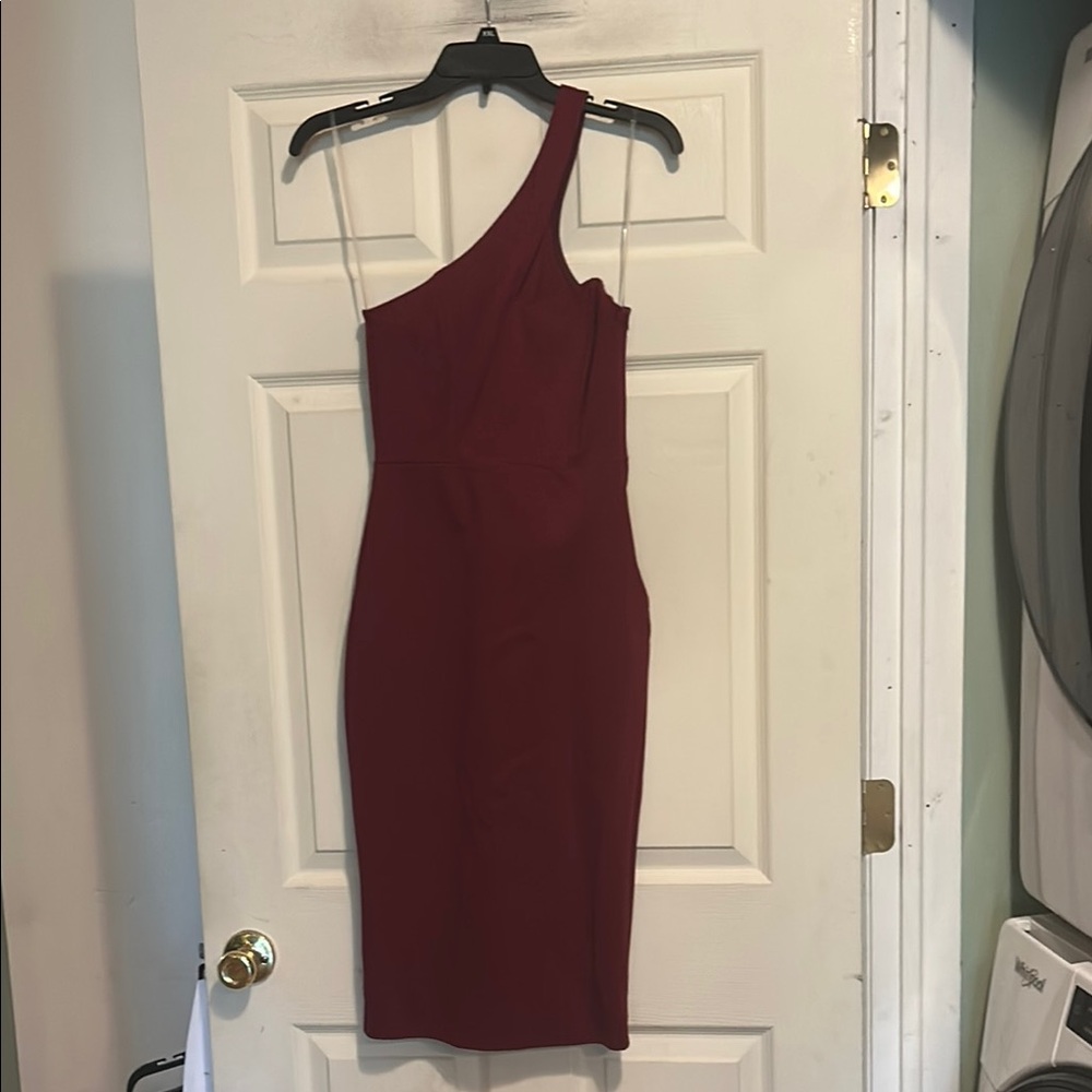 Charlotte Russe Burgundy One Shoulder Bodycon Dress Size Small